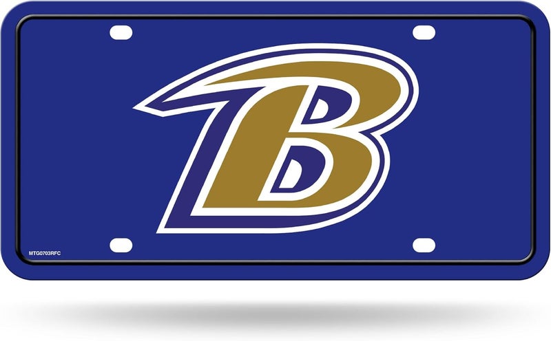 NFL Football Baltimore Ravens Alternate Script B Metal Auto Tag 6" x 12" - Great for Truck/Car/SUV